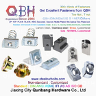 QBH 4040 Series Industrial Aluminum Frame Structures T Hammer Type T-Slot Nut Sliding T-Nuts