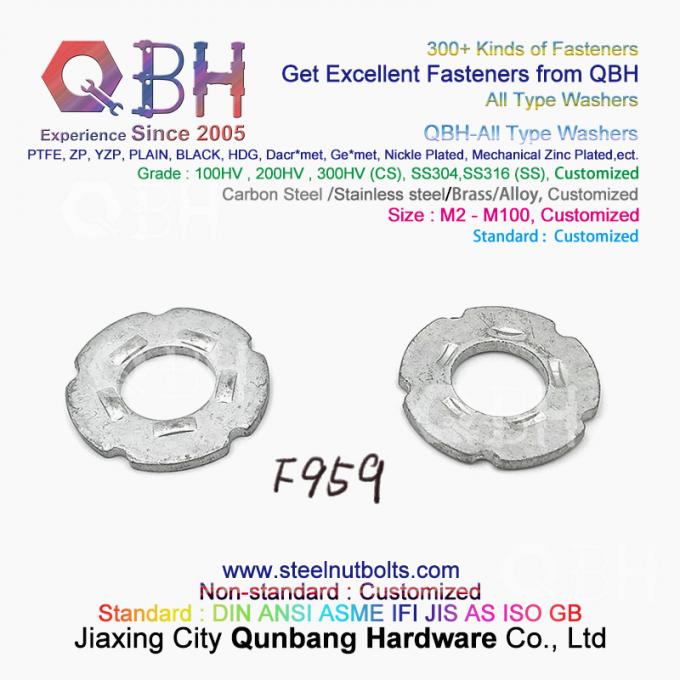 Frühlings-Verjüngung QBH DIN125 DIN127 F436 F436M F959 F959M DIN434 DIN436 NFE25-511 zackte flaches rundes Quadrat-Gesamt-artige Dichtungen 5