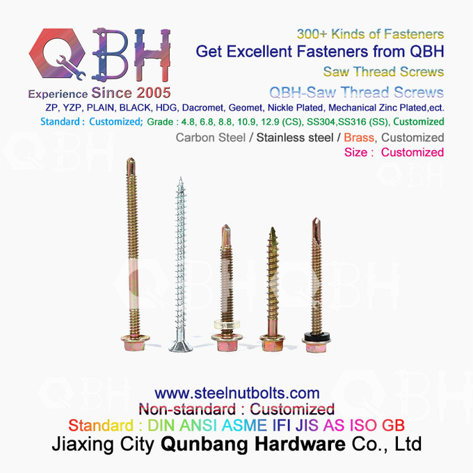 QBH-Farbverzinkte Hexen-Sockel-Nut-große flache Hauptselbst-bohrungs-Schraube 5
