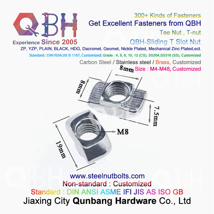 QBH 4040 der industriellen Aluminiumder rahmenkonstruktions-T Hammer-Reihe Art-T-Schlitz-Nuss, die T-Nüsse schiebt 2
